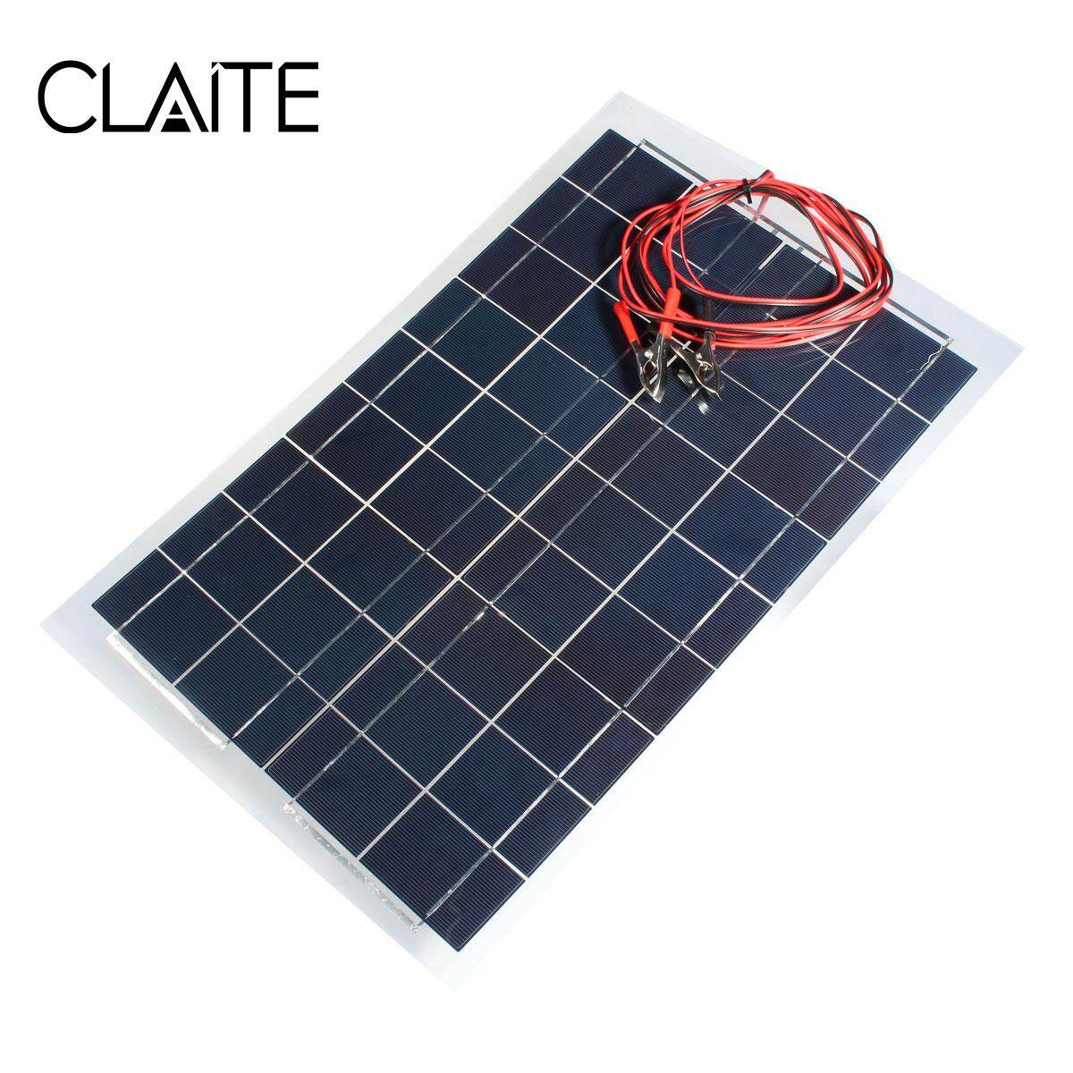 LEORY 12 โวลต์ 30 วัตต์ Polycrystalline แผงเซลล์แสงอาทิตย์ 4 เมตรจระเข้คลิป DIY พลังงานแสงอาทิตย์เซลล์ชาร์จแบตเตอรี่อเนกประสงค์ 540x350 มิลลิเมตร - นานาชาติ