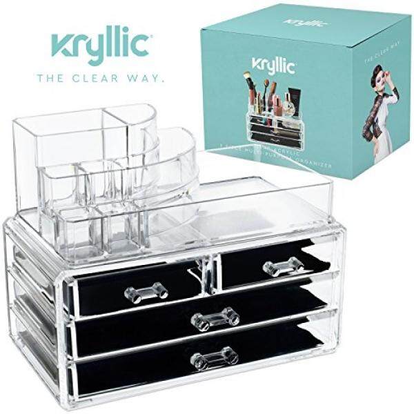 1USA1Acrylic Riasan Perhiasan Cosmetic Organizer-Set dari 4 Laci Ekstra Dalam Yang Bermanuver dengan Lancar dengan Terpisah Stackable Lipstik & nailpolish Penahan Dibuat dengan Kualitas Terbaik Kuat Tebal Akrilik-Internasional