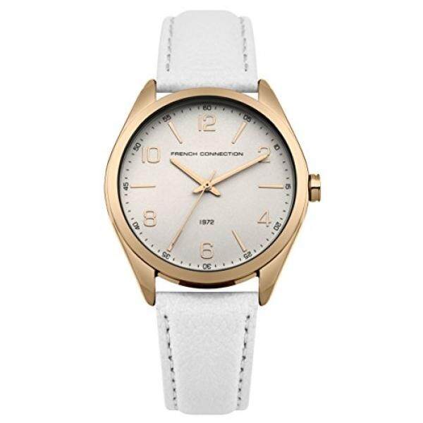 French Connection Wanita Kuarsa Logam dan Kulit Kasual Jam Tangan, Warna: Putih (Model: FC1304WRG)-Internasional
