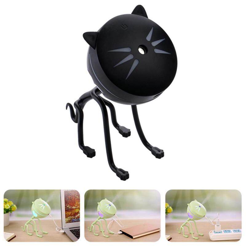 leegoal Ultrasonic Mini Cat Air Humidifier Essential Oil Aroma Diffuser USB Desktop Air Purifier Cool Mist Maker Atomizer For Car Home Office, Black Singapore