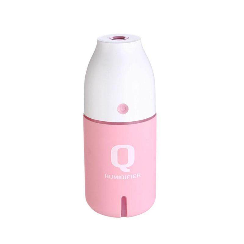 leegoal Q Bottle USB Mini Humidifier Home Gift Small Car Humidifier Creative Makaren Color Night Light Humidifier(Pink) Singapore