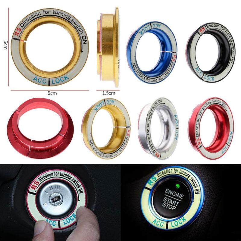 5 Optional Colors LED Luminous Car Ignition Key Hole Ring Coil Switch Decor Sticker For Ford Focus-Silver - intl
