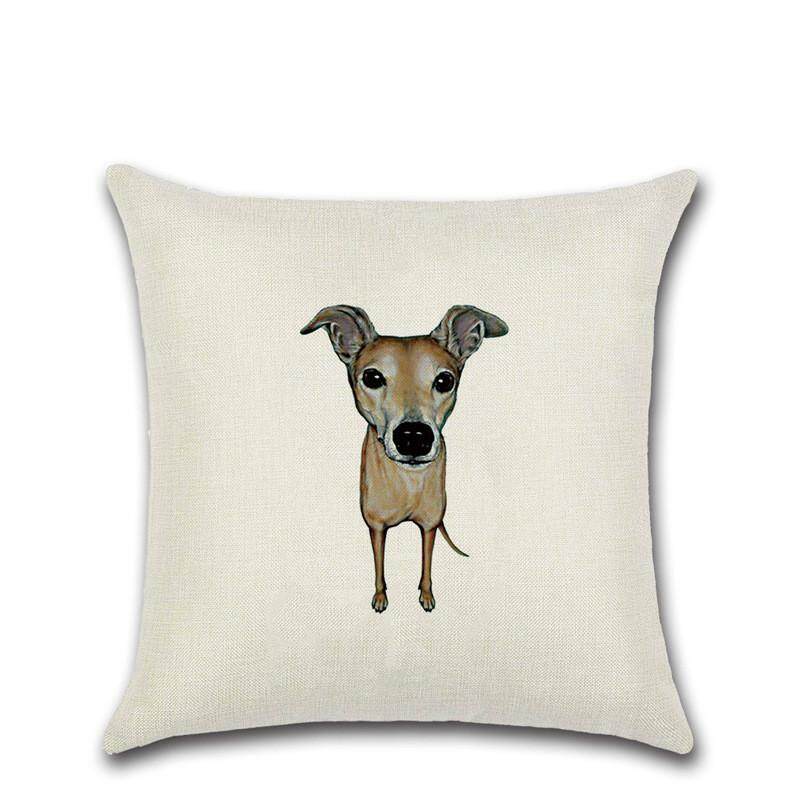 Panda Online 45 Cm * 45 Cm Peliharaan Sketsa Anjing Anak Anjing Kasus Bantal Sofa Sarung Bantal Linen Katun