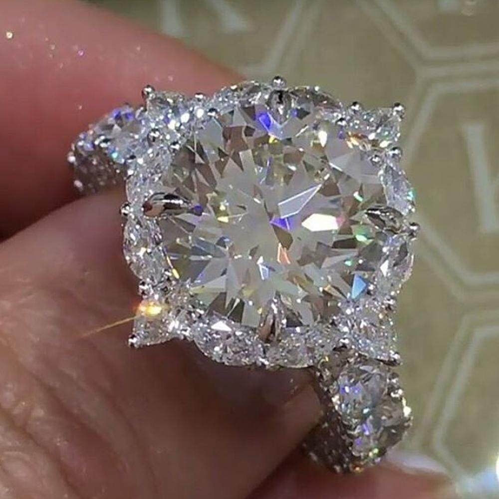 Sepanjang Tatahan Berlian Cincin Eropa Modis Klasik Perhiasan untuk Pesta Pernikahan Aksesori Wanita dan Perempuan-Internasional