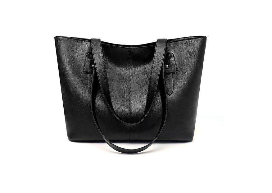Luunshop Women Korean simple tote bag (Black)