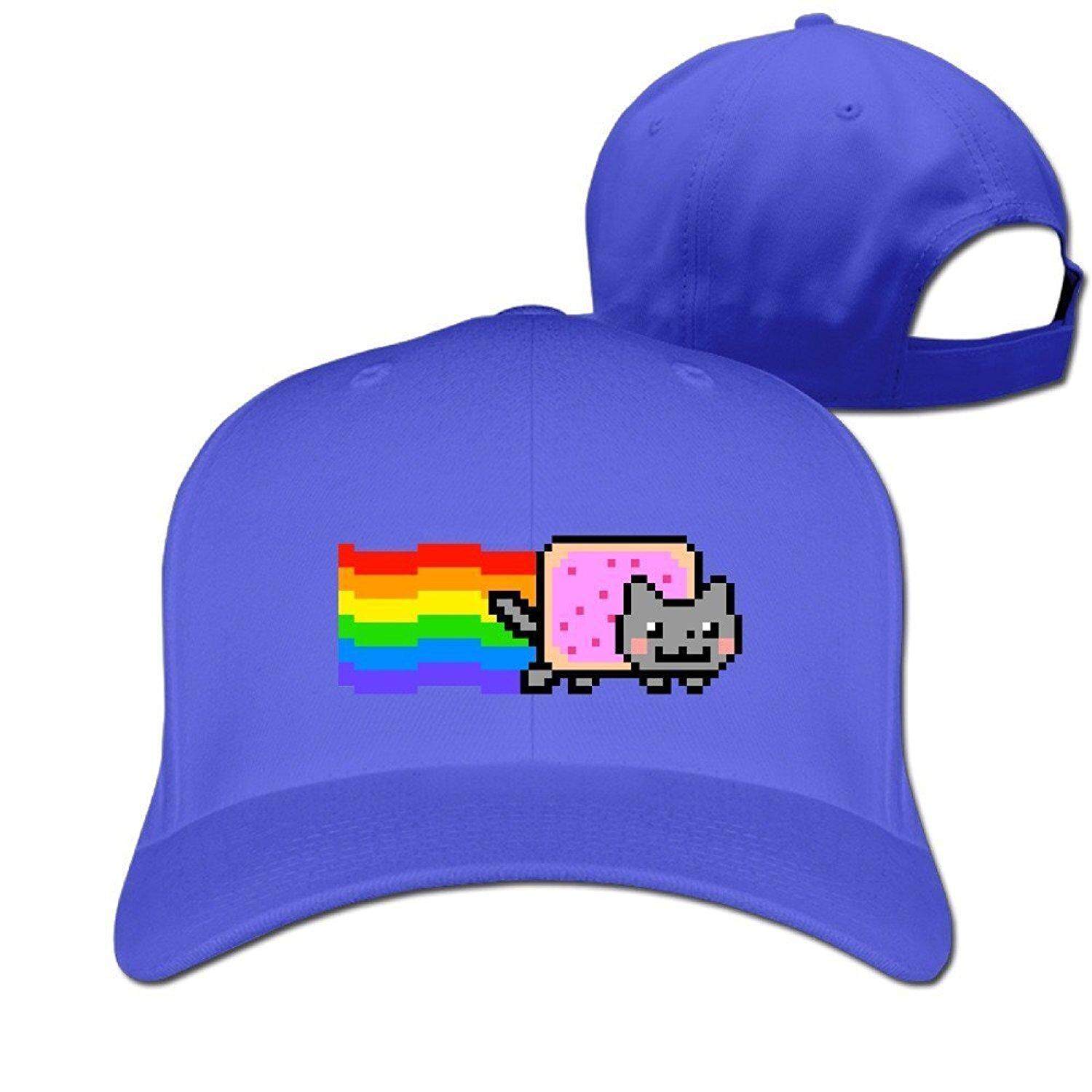 Yesher Taktis Kucing Nyan Rainbow PNG Topi Bisbol-Topi Yang Bisa Diatur-Hitam-Internasional