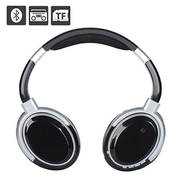 VOENXEE Bluetooth Headphones Bass Stereo Wireless Over Ear Headset with Mic for Cell Phone iPhone iPad Samsung TV PC Laptop Computer Gaming Support FM Radio, SD Card Wired Headphone 3.5mm Jack (Black) - intl