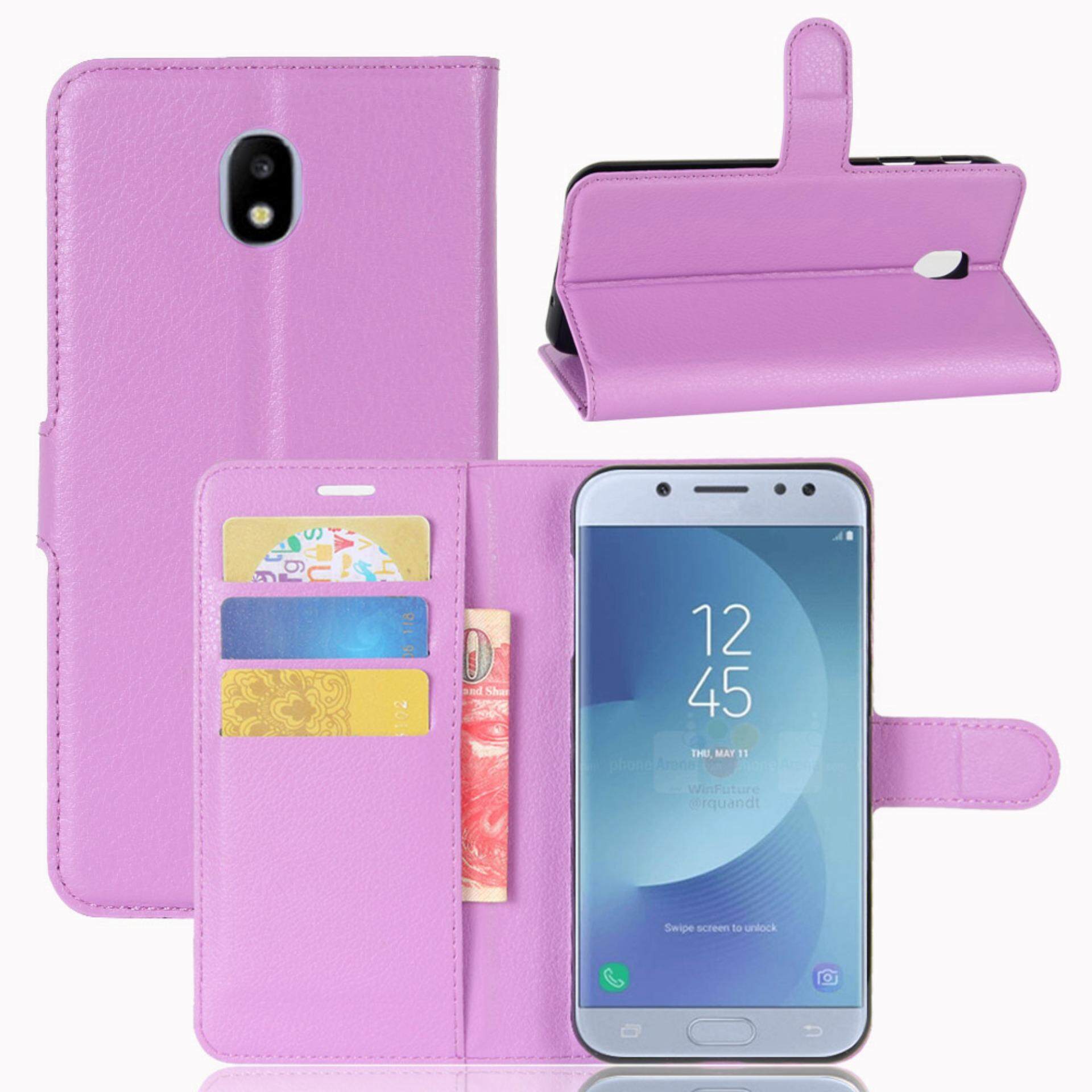 Kulit Lipat Sarung Dompet Pemegang Kartu Case untuk Samsung Galaksi J3 2017 (Malaysia) /J3 PRO 2017/J330-Internasional