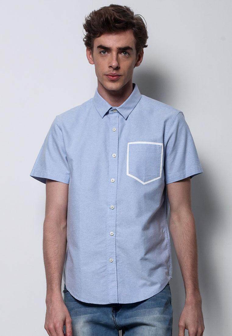HI STYLE Classic Short Sleeve Shirt - LIGHT BLUE