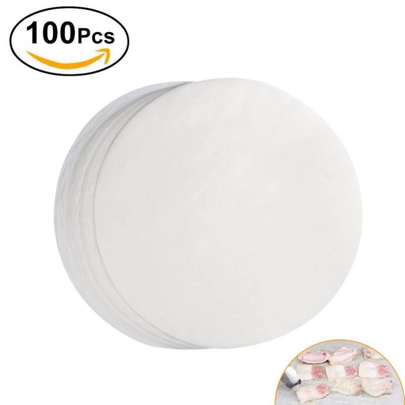 SHANYU 100Pcs Non-stick Round BBQ Paper Baking Sheets 11 Inch Barbecue Tin Foil Paper for Grill Line C