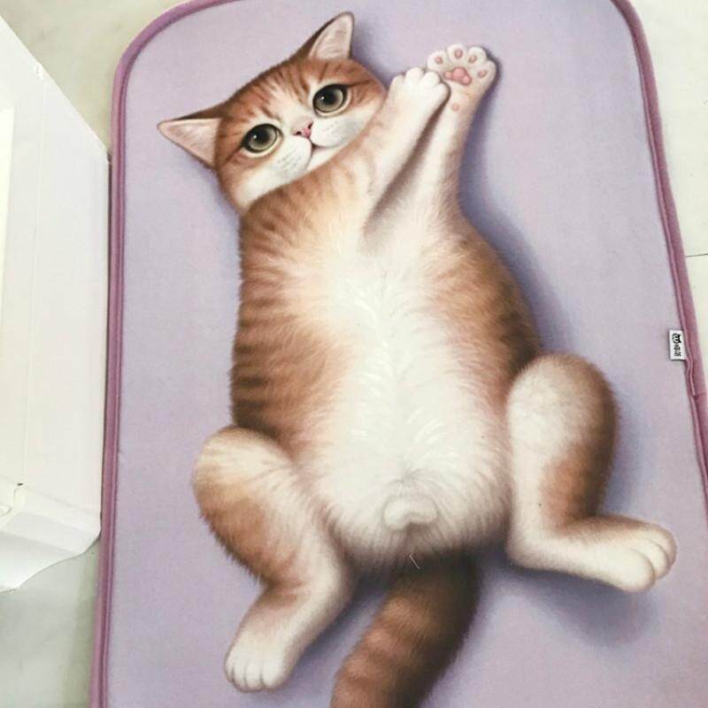 40*60 Cm Kamar Tidur Ruang Keluarga ZALORA Indonesia-Online Fashion Pad Toilet Penyerap Non-slip Mat Kucing Kartun Lucu Anjing Hewan Karpet-Intl