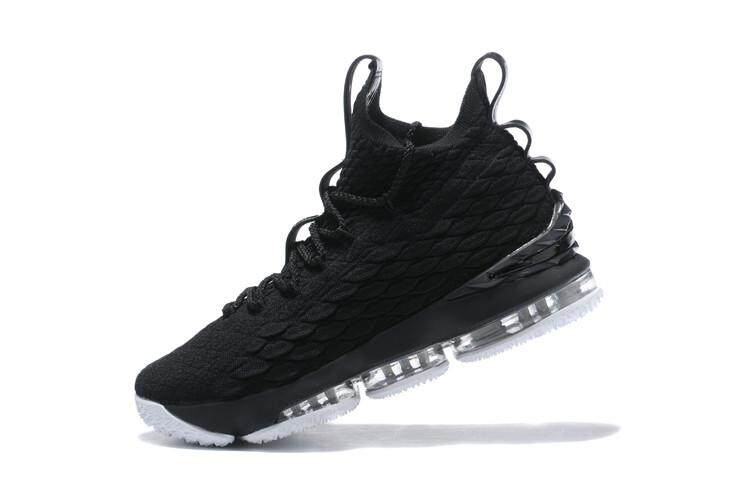 Black White LeBron XV EP Mid Top LeBron James 15 LeBron Raymone James Slip Resistant King James Offical Men's NBA Basketball Shoe MVP LBJ Cavaliers #23 EU:40-45 - intl