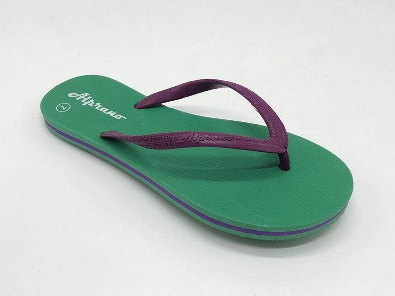 Alprano APL-06 Rubber Anti Slip Flat Slippers Beach Slippers Ladies Designs UK Size 8 (Green)