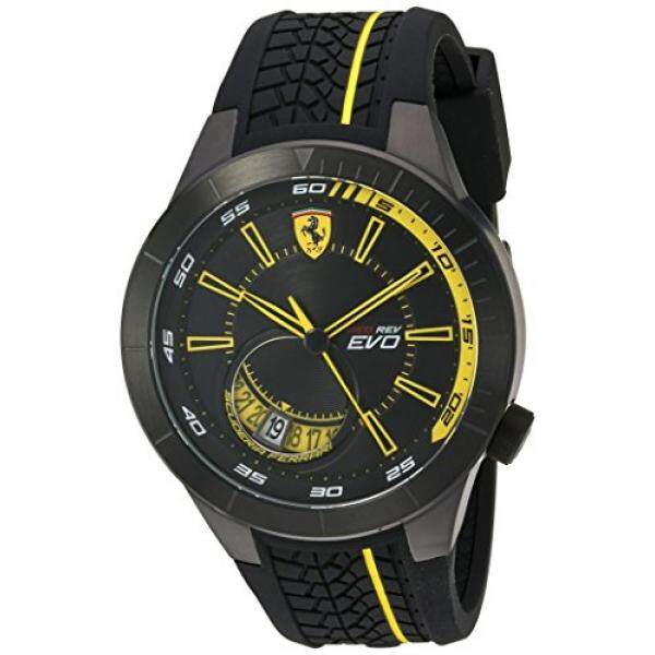Scuderia Ferrari Pria Kuarsa Baja Anti Karat dan Silikon Jam Tangan Kasual Warna: Hitam (Model: 830340)