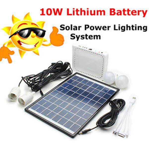 12 V 10 W Baterai Tenaga Surya Energi Pembangkit Listrik Lampu Ringan Sistem Perlengkapan-Internasional