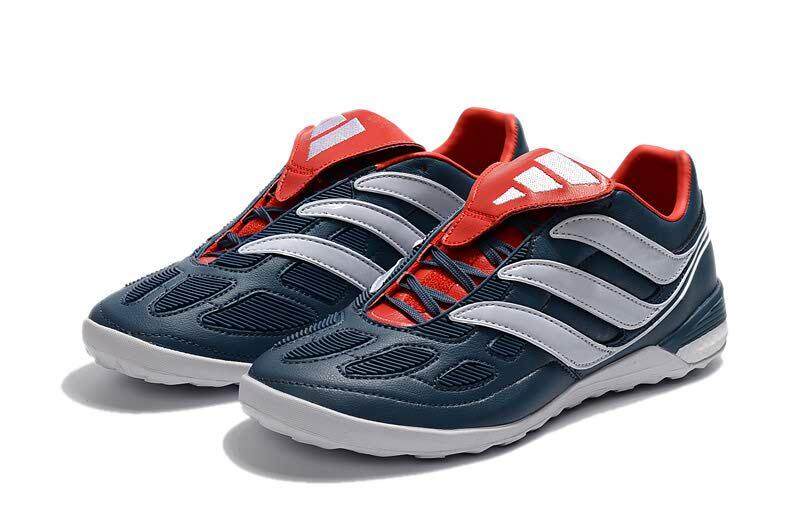 Timed Promotions New Lace-up Football Shoes Predator Precision IC Soccer Mens Size 39-45 Indoor Football Sneakers (Blue/White/Red) - intl