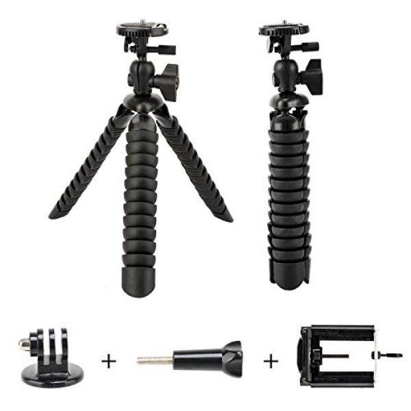 Tairoad 12 Inch Mini Flexible Tripod with Wrapable Leg Quick Release Plate and Cell Phone Tripod Adapter for Smartphones and GoPro - intl