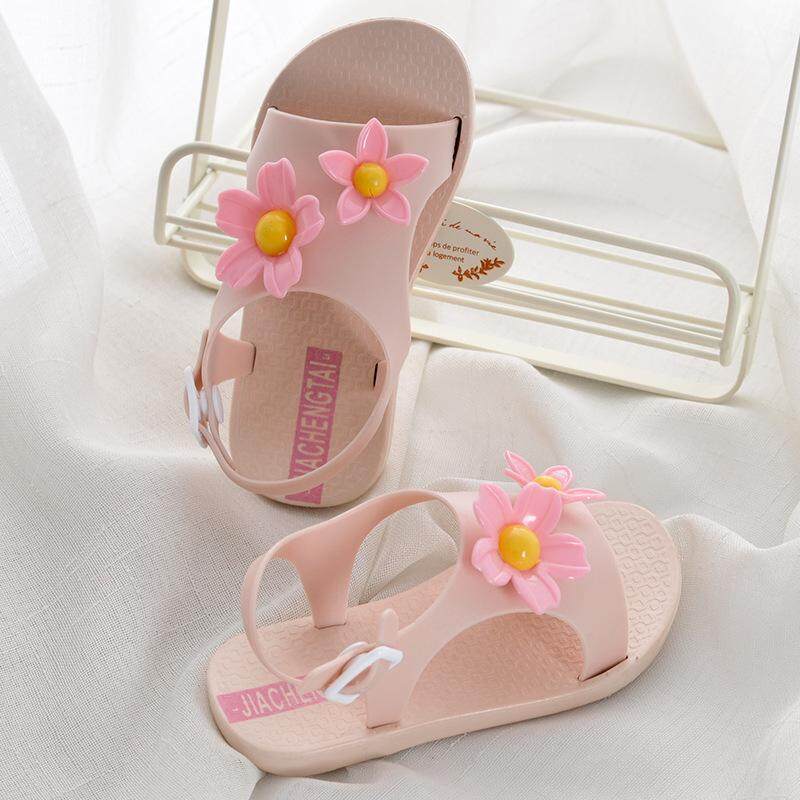 Modis Anak Sandal Musim Panas Baru Bunga Matahari Datar Wanita Non-slip Putri Sepatu-Internasional