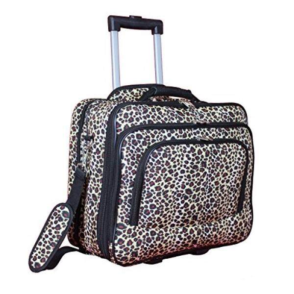 World Traveler Womens Fashion Print Rolling 17 Case Laptop Bag, Leopard, One Size - intl