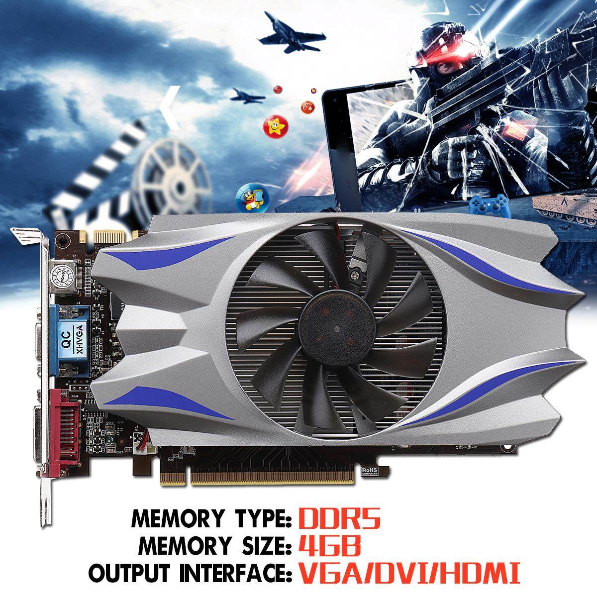 GTX760 4 GB DDR5 128Bit PCI-E VGA DVI HDMI Permainan Kartu Grafis untuk NVIDIA GeForce-Intl