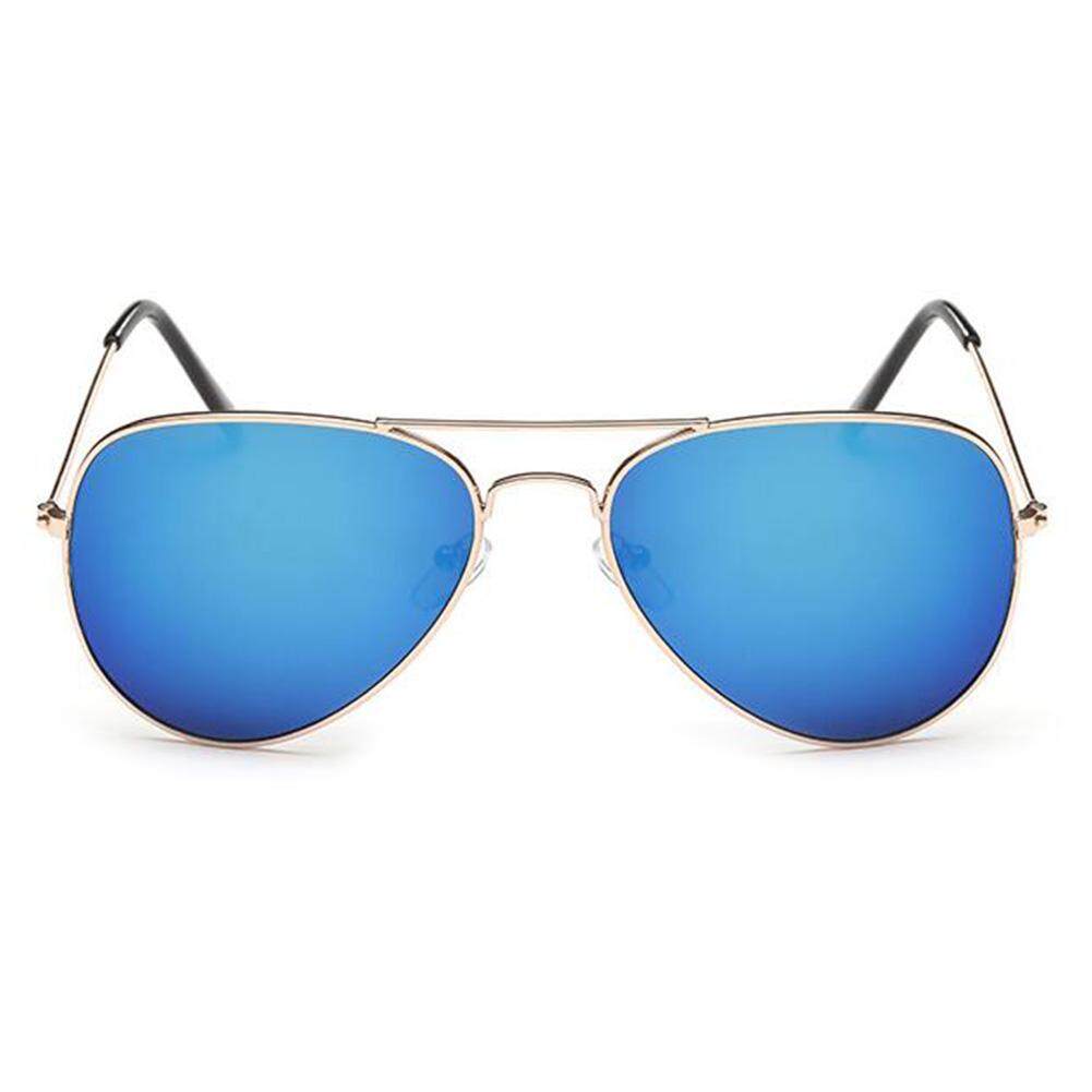 Dsstyles Retro Warna-warni Penerbang Kacamata Hitam untuk Pria Wanita Mirrored Matahari Kacamata Shades dengan UV400 Lensa Warna: gold Bingkai dan Biru Keperakan Spesifikasi: XVI/1/3025-Internasional