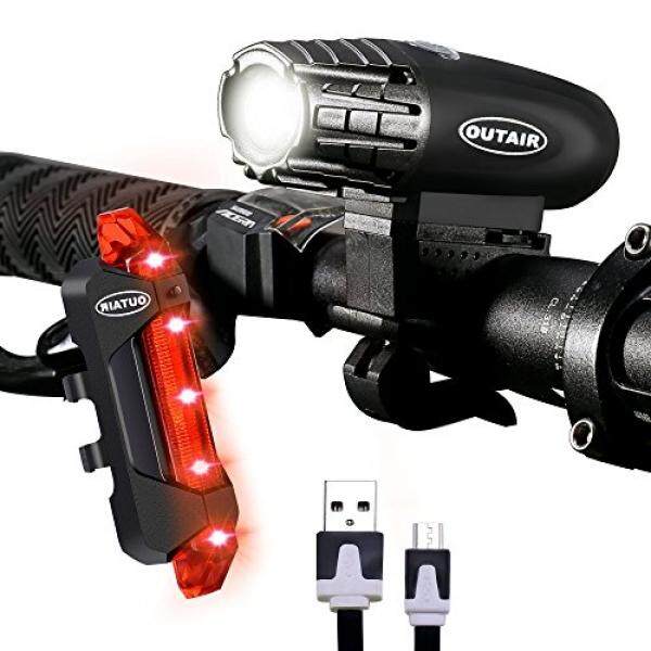 Almm Outair Usb Isi Ulang Sepeda Ringan Set Lumens Yang Kuat Sepeda Ringan Depan dan Belakang untuk Anak Laki-laki Perempuan Jalan Bersepeda lampu Senter-Internasional