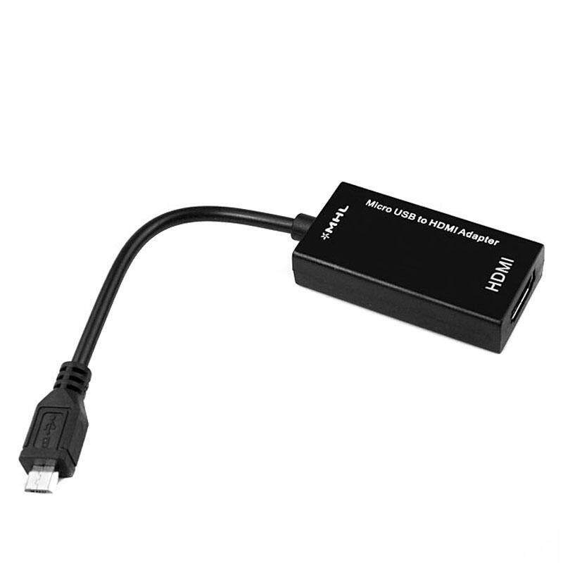 MHL Micro USB Male Ke HDMI Adaptor Lubang Kabel untuk Samsung Sony OPPO Vivo (Hitam)-Intl