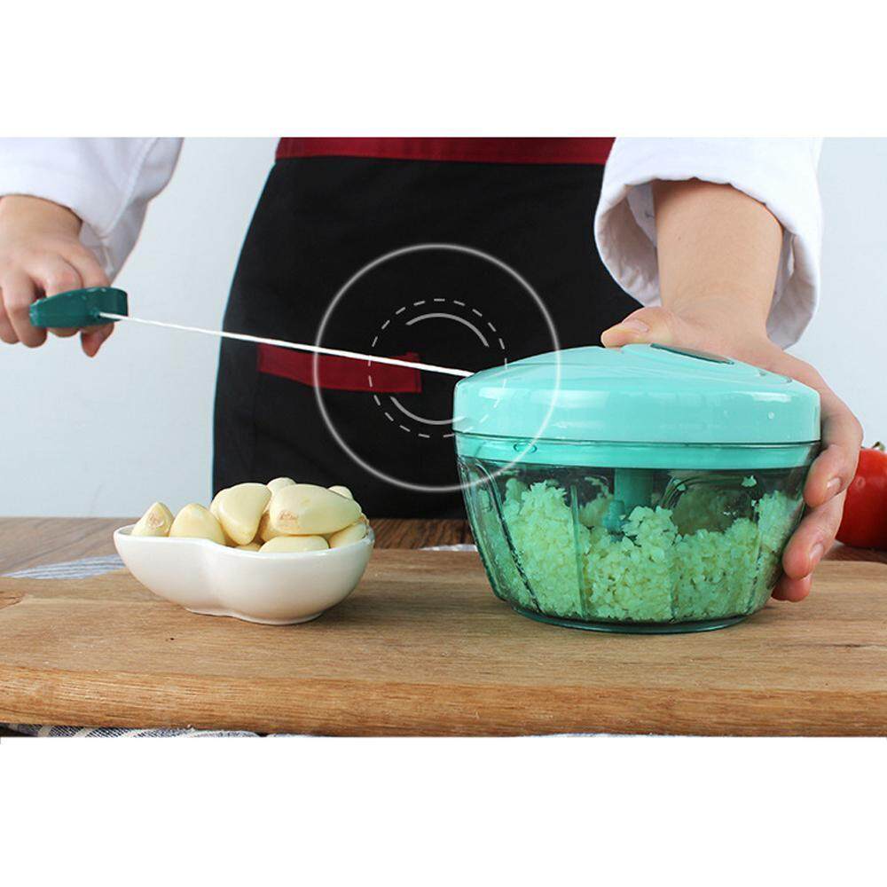 Womdee Alat Pengiris Mini Menarik String Manual Pencincang Pengolah Makanan/Mincer/Blender untuk Memotong Buah, Sayuran, Kacang, Bumbu Dapur bawang, Bawang Putih untuk Salsa, Salad Pesto, Coleslaw, Puree-Intl