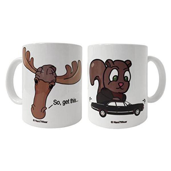 Nani? Pakai Supernatural Moose & Squirrel Dua Sisi GEEK 11 Oz Mug-Internasional