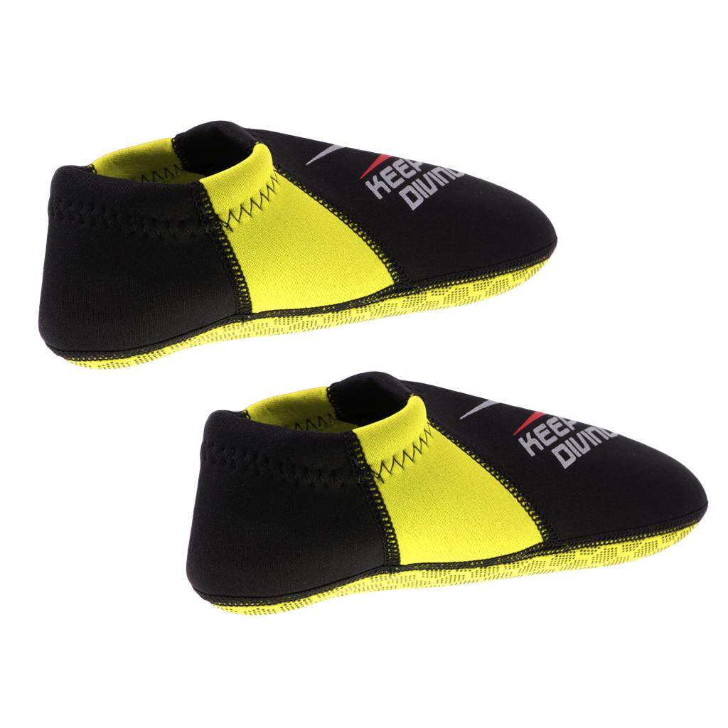 Keajaiban Bersinar 3 Mm Neoprene Kaus Kaki Snorkeling Olahraga Air Berenang Menyelang Berselancar XL Kuning-