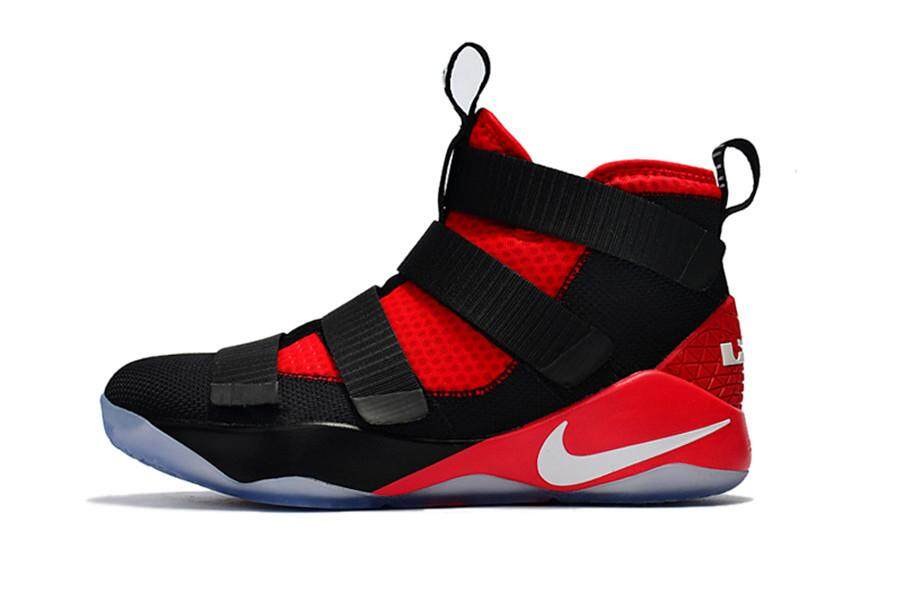 Men's NBA Athletic Shoes Sport Boots LeBron James High Top Original King James LBJ 11 Sneaker NlKE Lebron Soldier 11 Adult Basketball Shoe LeBron XI (Black) 40-45 - intl