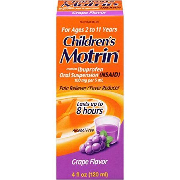 Anak Motrin Einnehmen, Rasa Sakit Pereda, Ibuprofen, Grape Flavored, 4 Oz-Internasional