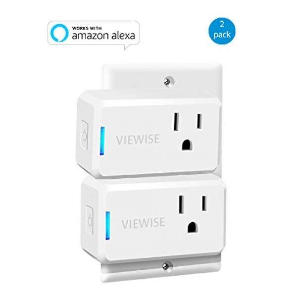 Viewise Pintar Steker Mini, Wifi Sakelar Stopkontak Soket, Hub Tidak Diperlukan, Kompatibel dengan Alexa, kontrol Perangkat Anda dari Mana Saja, Mini Ukuran, Amazon Gema Suara Pengendali, Jarak Jauh Pengendali (2 Pack) -Internasional