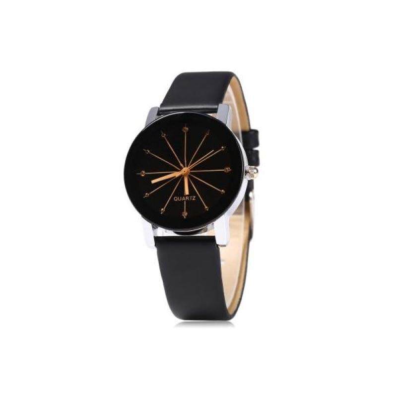 Ladies Quartz Watch Line Dial Leather Band Malaysia