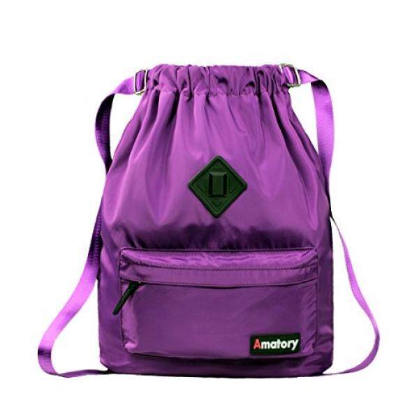 Tas Ransel Tali Serut String Sackpack At Zalora Now!! Tahan Air Olahraga Gym Menang Karung (Ungu)-Intl