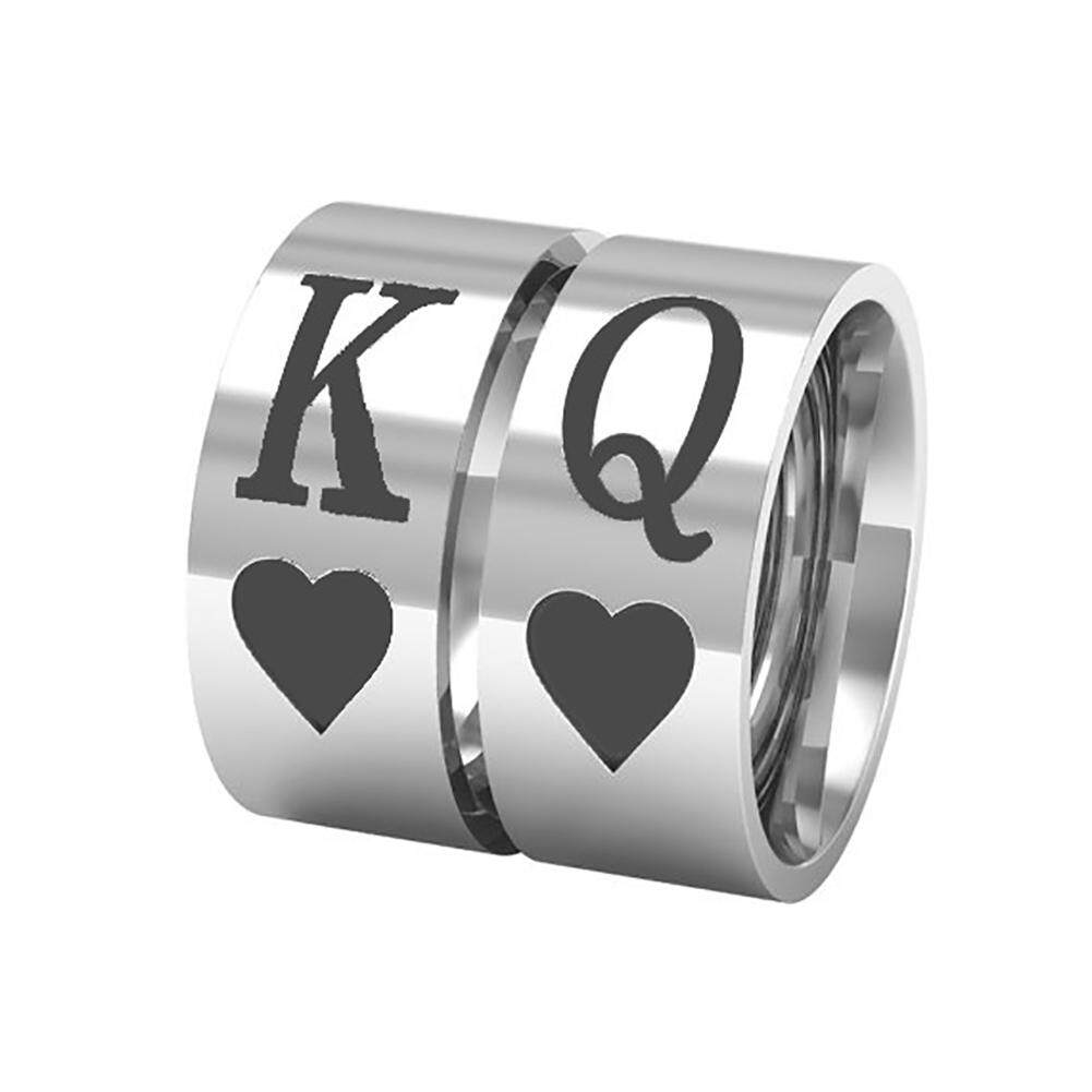 (Raja untuk Pria)) wanita Pria Feminim Queen Raja Anti Karat Pasangan Cincin Pernikahan Pertunangan Perhiasan Hadiah-Internasional