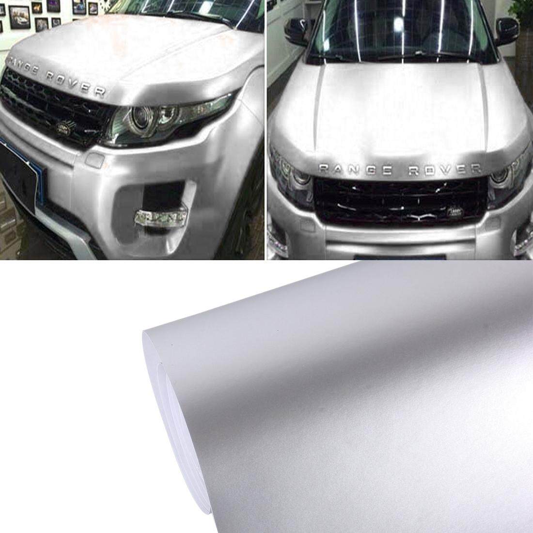 8 M * 0.5 M Es Biru Metalik Warna Tidak Mengkilap Icy Es Mobil Stiker Membungkus Sebuahuto Pembungkus Kendaraan Stiker Sepeda Motor Lembar tint Vinil Udara Gelembung Stiker (Perak) -Internasional