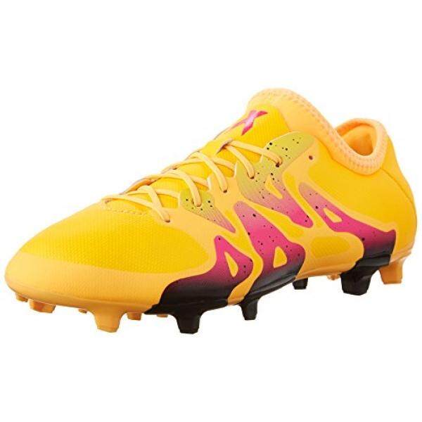 Adidas Kinerja Mens X 15.2 FG/AG Sepatu Sepak Bola, Emas/Hitam/Shock Pink, Kami-Internasional