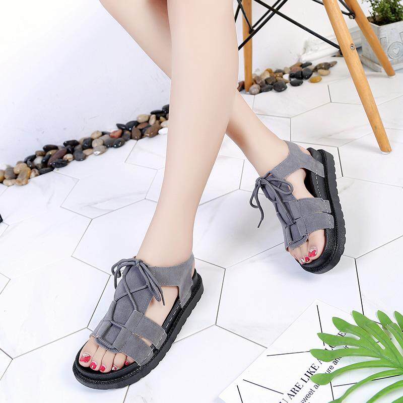 Fahion Korean Style Sandals Flat Casual Sandal Women Shoes Grey August 2018 - 2 Fahion Korean Style Sandals Flat Casual Sandal Women Shoes Grey - 2