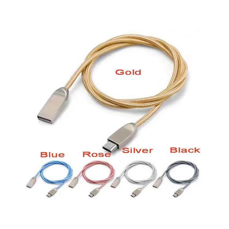 1 M Zinc Paduan Mikro Usb Nilon Anyaman Tanggal Kabel-Internasional