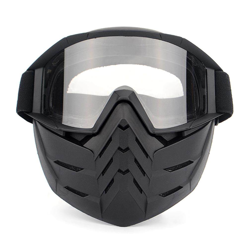 Sepeda Motor Masker Wajah Kacamata Motocross Kacamata Motor Membuka Wajah Dapat Dilepas Goggle Helm Antik Kacamata-Internasional