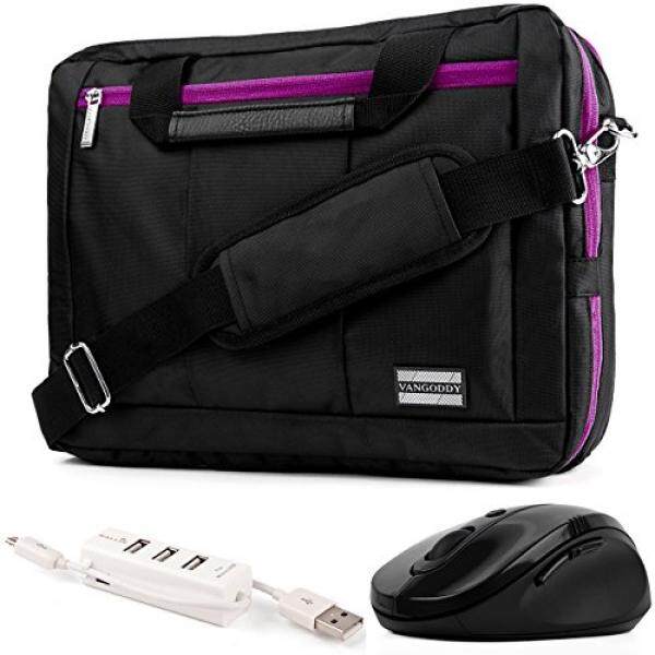 EL Prado 3-in-1 Hybrid Purple Trim Laptop Bag w/ Wireless Mouse and USB HUB for HP Omen / ENVY / Pavilion / EliteBook / ProBook / Spectre / Stream / ZBook / Mobile Thin Client 14-15.6in - intl