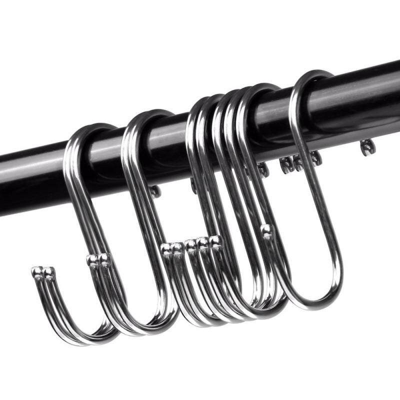 10pcs S Shaped Metal Hook Multi-functional Bathroom Kitchen Hanging Hanger Clothes Holder (S)