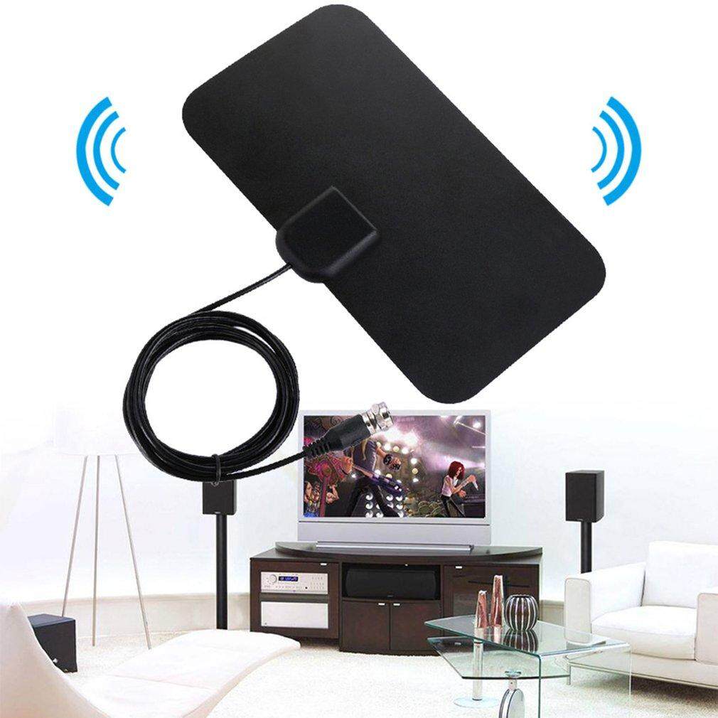 Baik Kecil Ultra Thin Datar Dalam Antena HDTV Televisi Digital Antena Aerial Hitam-Internasional