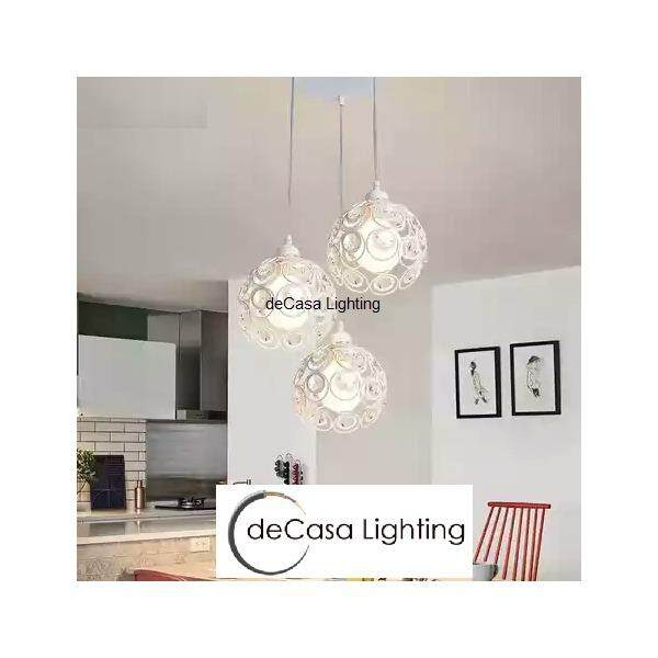 Set Of 3 Pendant Light Decasa Lighting Ceiling Lights Modern Style Set Of 3 Pendant Light Decasa Lighting Ceiling Lights Modern Style Crystal Lamp Black White Lampshade Round Base Hd 1303 200 Bk