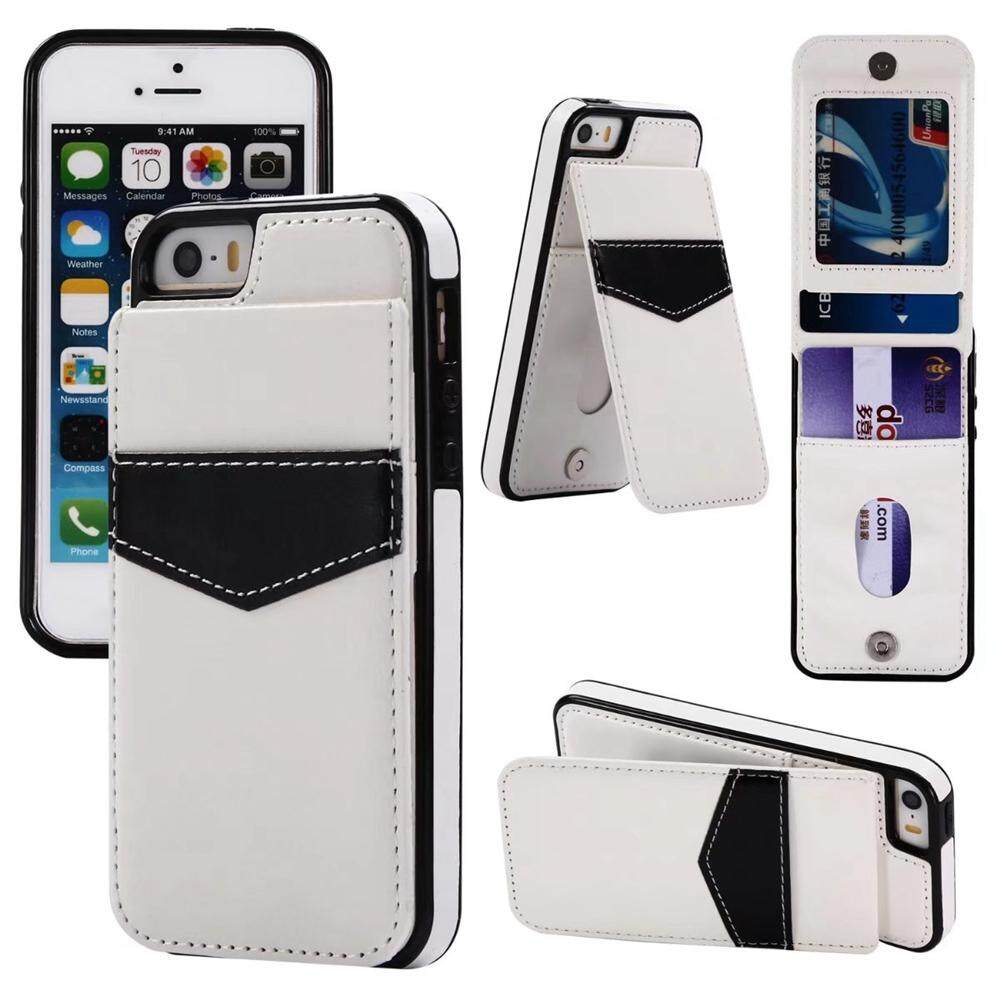 Jual Panas Naik Turun Lipat PU Kulit Dompet Warna-warni Case dengan Kartu Slot Berdiri Penahan Sarung untuk iPhone 6 plus/6 S Plus-Internasional
