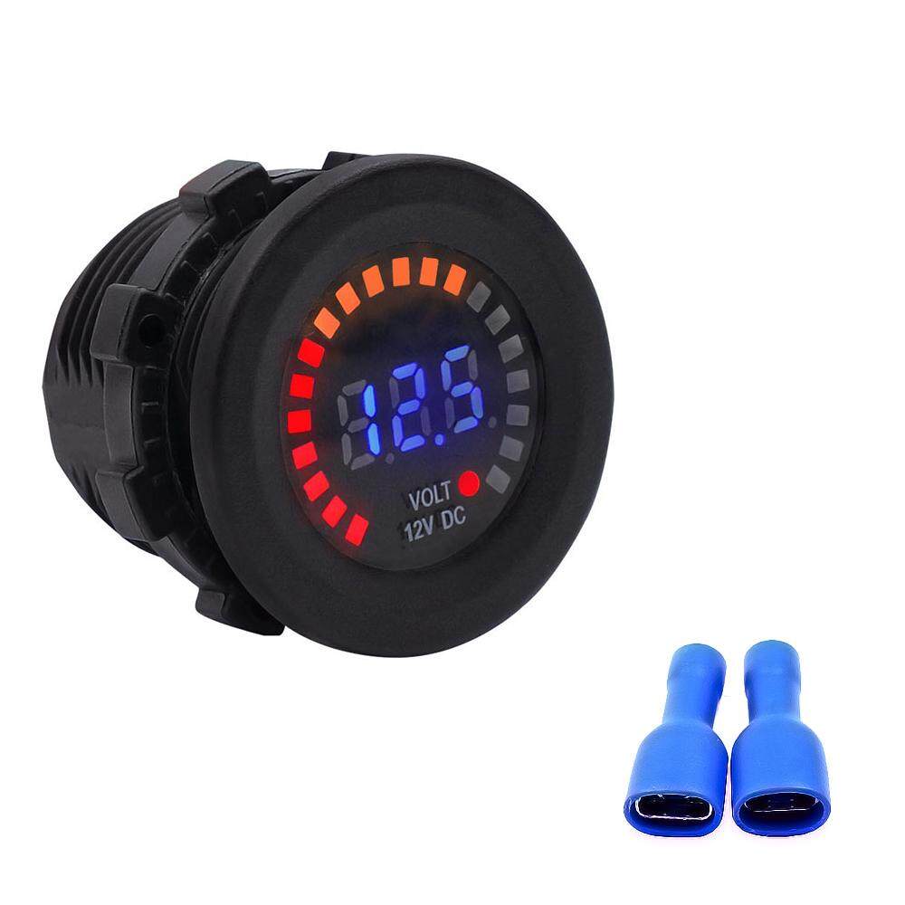 LUCKY-G 12V Car Motorcycle Yacht Marine Color Screen Voltmeter LED Digital Display Voltmeter Instrument