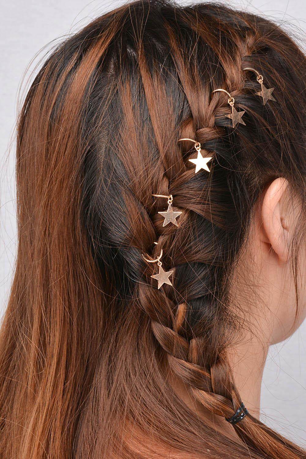Jual Seksi Modis 20 Pcs Kepribadian Wanita Braid Emas Emas Cincin Rambut Klip Jarum Aksesori DIY Foxloom-Internasional