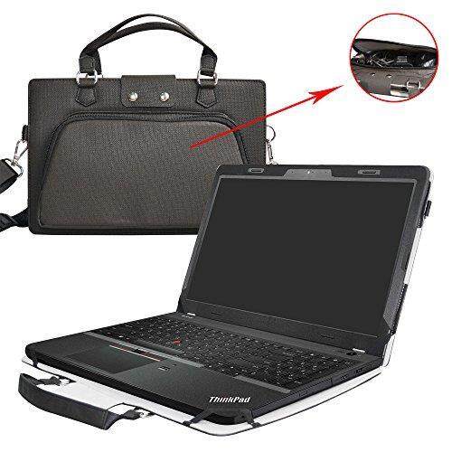 ThinkPad E560, 2 Dalam 1 Dirancang Secara Akurat Pelindung PU Kulit Sarung + Portabel Membawa Tas untuk 15.6