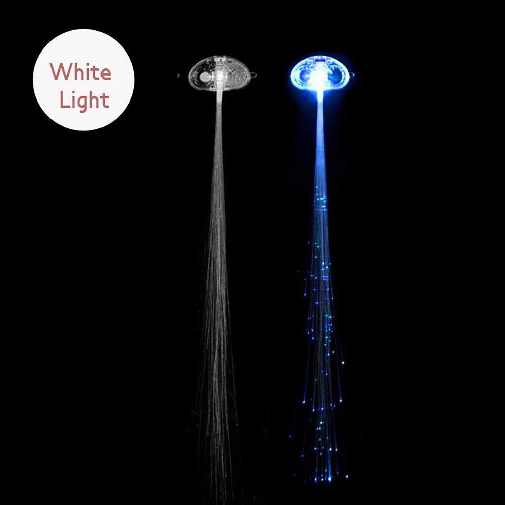 Yjjzb LED Lampu Rambut, Ringan-Hingga Serat Optic LED Rambut Jepit Pesta Nikmat untuk Pesta, bar Tarian Hairpin, Rambut Klip, Warna-warni Blitz Jepit Klip Braid (Putih)-Internasional